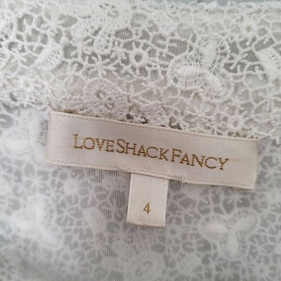 $900 Love Shack Fancy Castella Wedding Bridal Dress White Embroidered Maxi Sz 4 - Picture 10 of 16